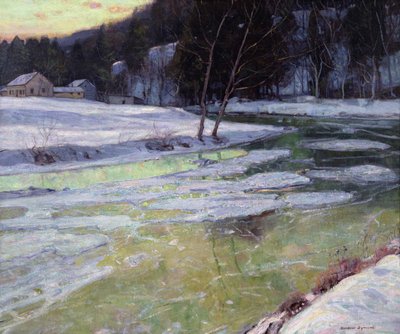 Stilhed og aftenlys (olie på lærred) af George Gardner Symons