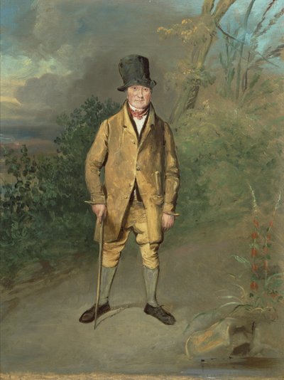 Portræt af en gartner fra Bramham Park, Yorkshire, ca. 1822 (olie på lærred) af George Garrard