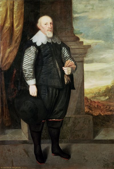 Portræt af Sir Arthur Ingram (ca. 1570-1642) 1638 (olie på lærred) af George Geldorp