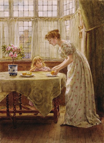 Eftermiddagsgodt (wc på papir) af George Goodwin Kilburne