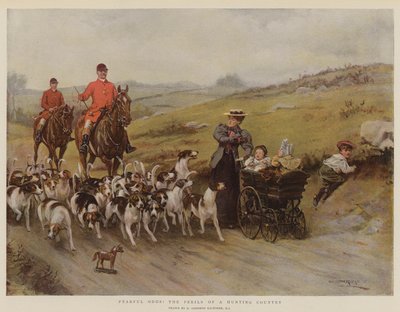 Frygtelige odds! Farerne ved et jagtland (chromolitho) af George Goodwin Kilburne