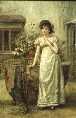 Ung kvinde ved siden af en træstub af George Goodwin Kilburne