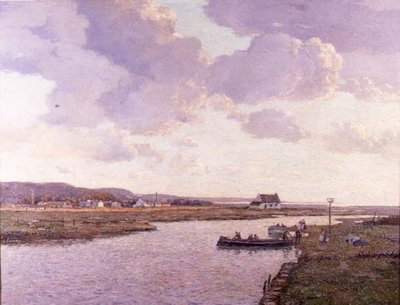 Rhyl Estuary, North Wales (olie på lærred) af George Graham