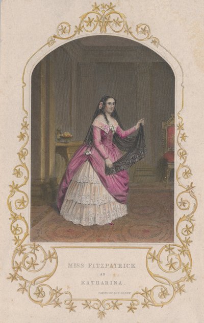 Miss Fitzpatrick som Katharina Taming of the Shrew, 1851., 1851. af George Greatbach