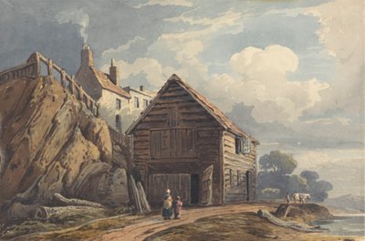 Landskab med et bådeskur af George Harley