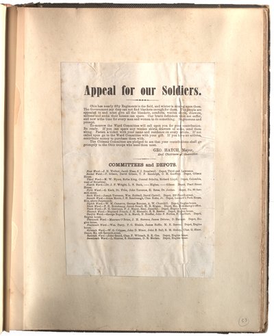 Appel for vores soldater, Ohio [i scrapbog], ca. 1861-1865 af George Hatch