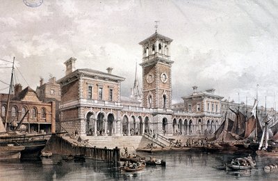 Billingsgate Wharf and Market, London, 1851 af George Hawkins