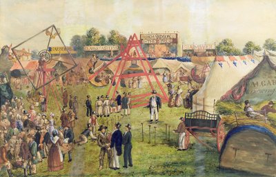 Croydon Fair, 1833 (wc og blæk på papir) af George Hawkins