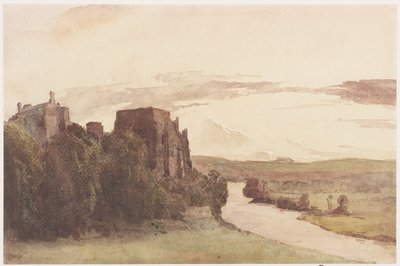 Cockermouth Castle (påklistret på tavle) af George Haydock Dodgson