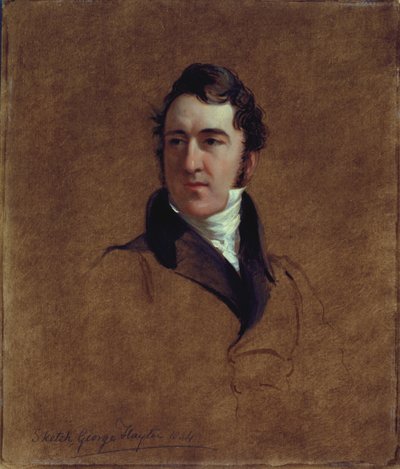 Portrætskitse af John Poulter, 1834 (olie på mølleplade) af George Hayter