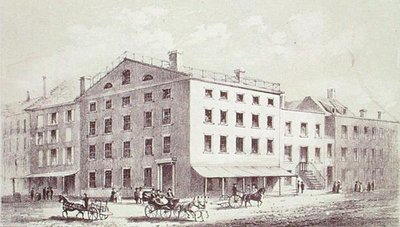 Fraunces Tavern, på hjørnet af Broad and Peel Streets, New York City af George Hayward