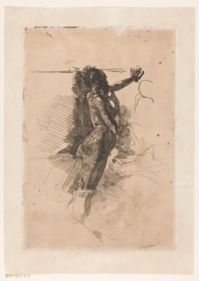 stående nøgen kvinde af George Hendrik Breitner (signed by artist)