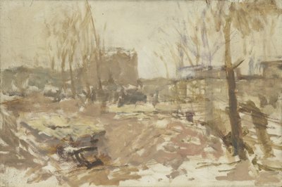 Byggeplads ved De Clercqstraat af George Hendrik Breitner