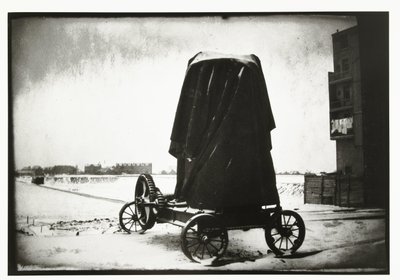 Cementmolen i et vinterlandskab ved overtoom i Amsterdam af George Hendrik Breitner