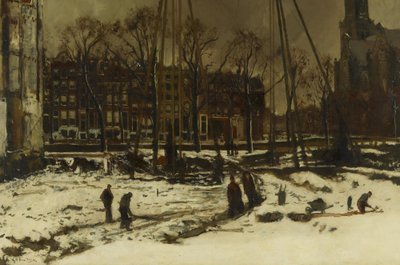Gennembrud i Raadhuisstraat om vinteren af George Hendrik Breitner