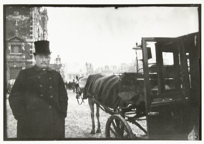 Heste med vogn på Leidseplein i Amsterdam af George Hendrik Breitner