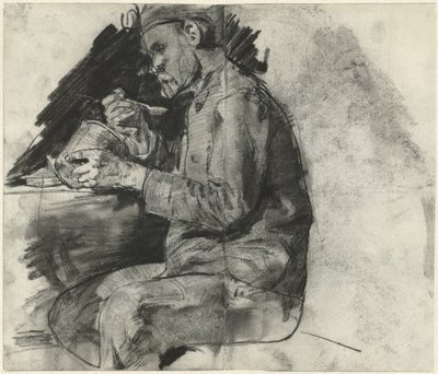 Soldat, der sidder og spiser af George Hendrik Breitner