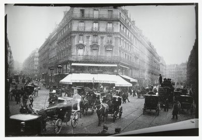 Gadebillede af et travlt kryds i Paris af George Hendrik Breitner