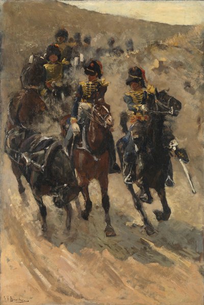 De Gule Ryttere Hesteartilleri af George Hendrik Breitner