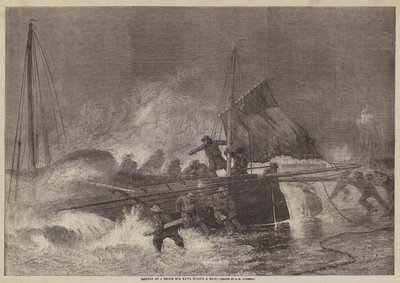 Lancering af en Nordsøywl under en kuling af George Henry Andrews
