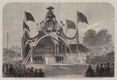 Prinsen af Wales i Canada, Hans Kongelige Højhed, der lægger hjørnestenen til de parlamentariske bygninger i Ottawa af George Henry Andrews