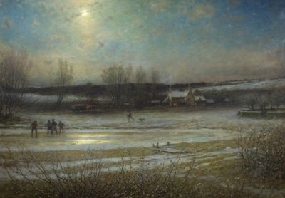 A Frosty Night - the Frozen Mill Pond, ca. 1904 (olie på lærred) af George Henry Boughton