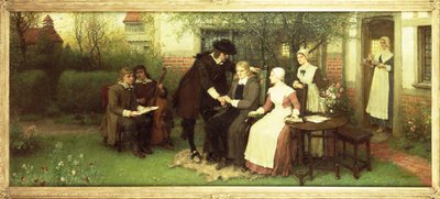 Andrew Marvell (1621-78) på besøg hos sin ven John Milton (1608-74) af George Henry Boughton