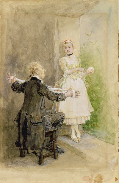 Ichabod Crane og Katrin Van Tassel, ca. 1893 af George Henry Boughton