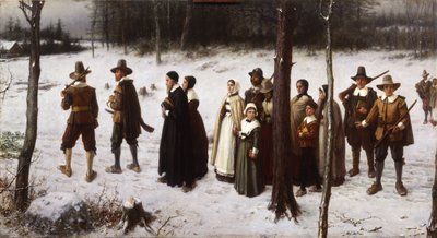 Pilgrimme, der går i kirke, 1867 af George Henry Boughton