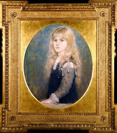 Portræt af Esme Robb (farvet kridt på papir) (se også 350757) af George Henry Boughton