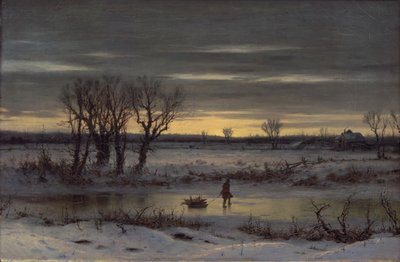 Winter Twilight Near Albany, 1858 (olie på linned) af George Henry Boughton