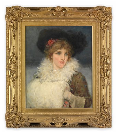 Kvinde, halvlang (Olie på lærred) af George Henry Boughton