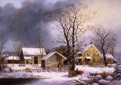 Vinter på landet, 1862 af George Henry Durrie