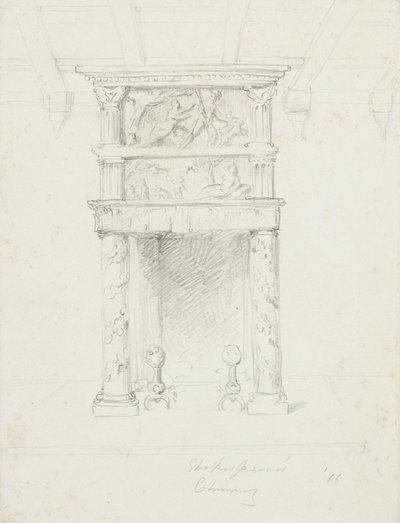 Shakespeares skorsten, 1866 (grafit på cremevævet papir) af George Henry Hall