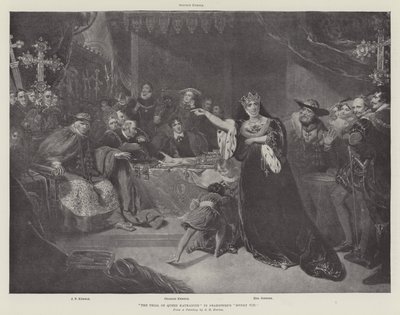 Retssagen mod dronning Katharine i Shaksperes Henry VIII af George Henry Harlow