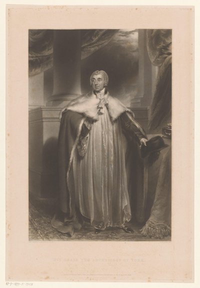 Portret af Edward Venables-Vernon-Harcourt Hans nåde ærkebiskoppen af York (titel på objekt) af George Henry Phillips