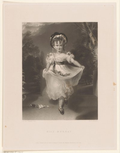 Portret af Louisa Georgina Augusta Anne Murray Miss Murray (titel på objekt) af George Henry Phillips