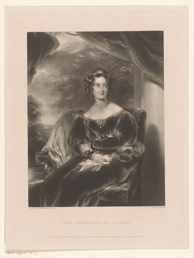 Portret af Mary Margaret Stanley Grevinden af Wilton (titel på objekt) af George Henry Phillips