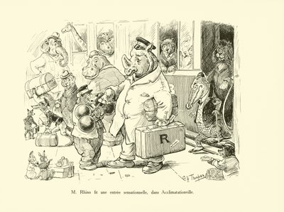 Mr Rhino gjorde en sensationel entré i Acclimatationville (litho) af George Henry Thompson