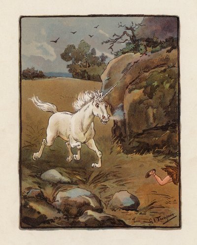 Enhjørningen (farvelitografi) af George Henry Thompson