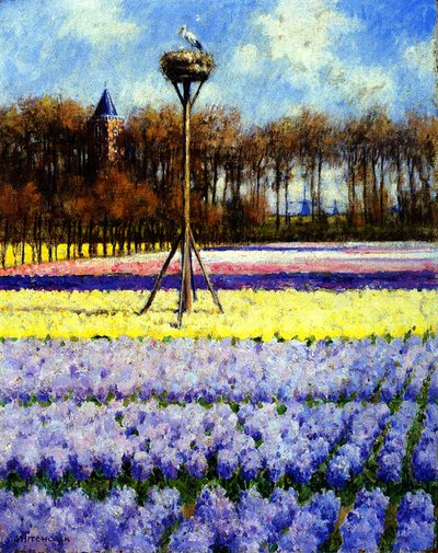 Storkeneden, Holland (olie på lærred) af George Hitchcock