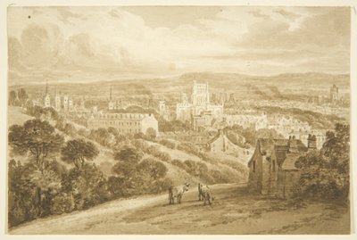 Bristol fra Clifton Wood (blyant og akvarel på papir) af George Holmes