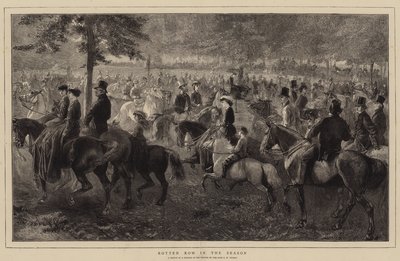 Rotten Row in the Season (gravering) af George Housman (after) Thomas