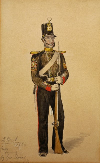 Farvesergent for Royal Marine Artillery, 1854 (wc på papir) af George Housman Thomas