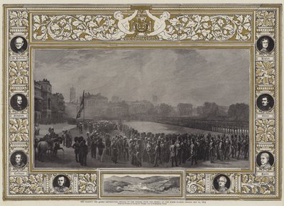 Hendes Majestæt Dronningen uddeler medaljer til heltene fra Krim på Horse Guards Parade, 21. maj 1855 af George Housman Thomas