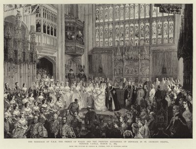 Ægteskabet mellem T R H Prinsen af Wales og Prinsesse Alexandra af Danmark i St George