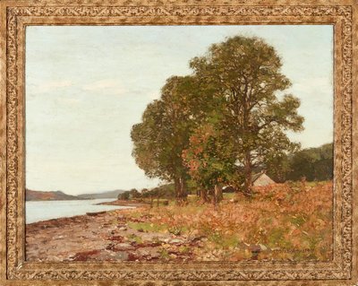 By the Edge of the Loch, Autumn (olie på lærred) af George Houston