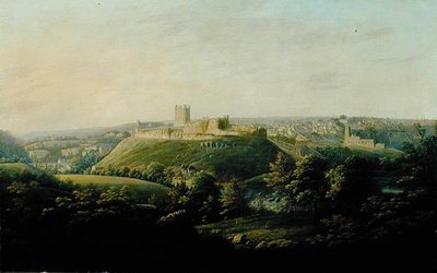 En omfattende udsigt over Richmond, Yorkshire (olie på lærred) af George I Cuitt