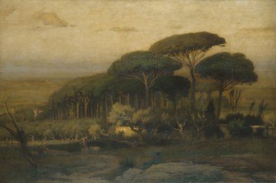 Pine Grove ved Barberini-villaen af George Inness