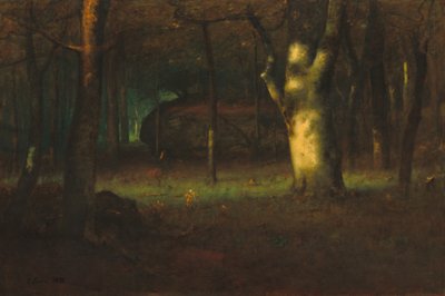 Solnedgang i skoven, 1891. af George Inness